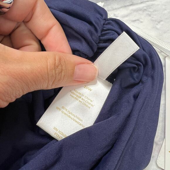 Anne Cole Navy Blue Plus Size Bikini Bottom Size 20W 3-Way Convertible New - Picture 5 of 5